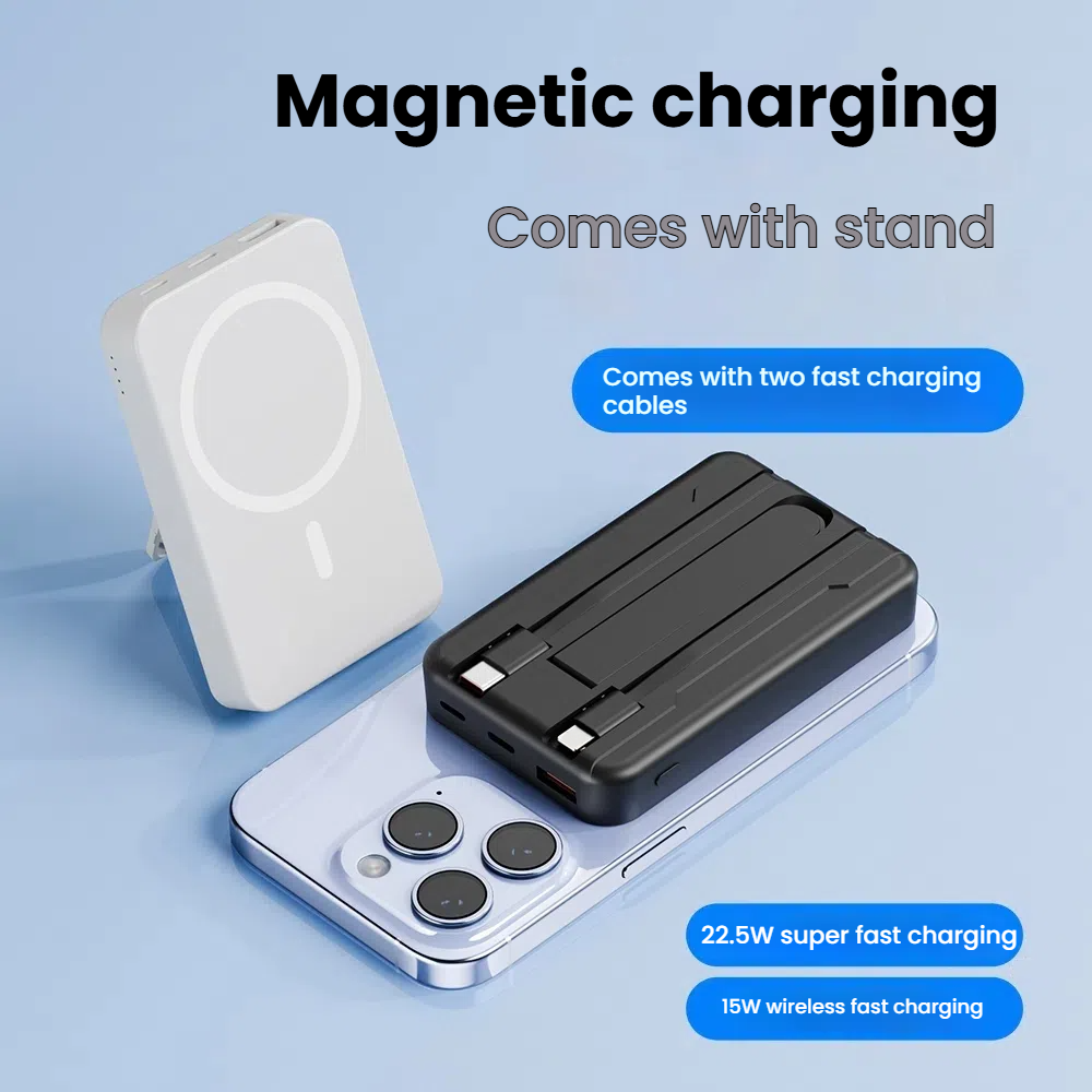 10000mAh Magnetic Wireless Power Bank PD 20W Fast Charging 22.5W Portable Charger with MagSafe for iPhone 16