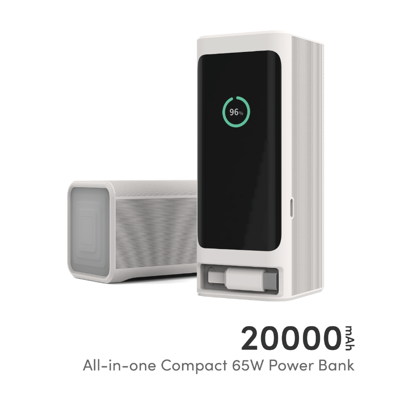 20000mAh 65W All-in-One Compact Power Bank with Digital Display