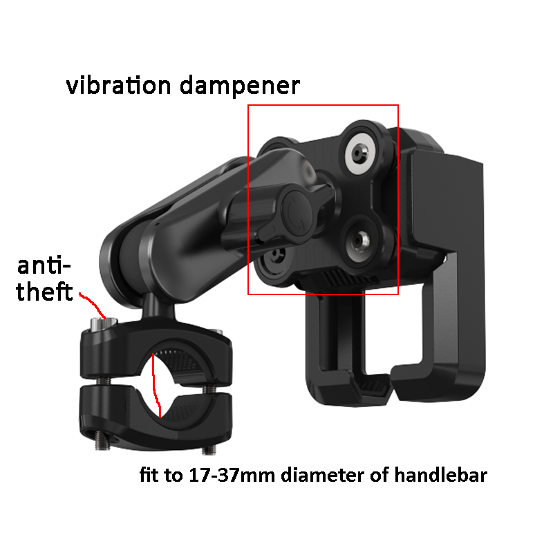 Adjustable Bicycle & Motorcycle Phone Mount - 360° Rotatable Handlebar Holder