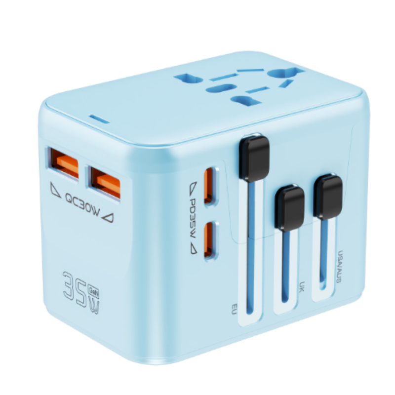 Universal Worldwide Travel Adapter 1920W with 2USB-A + 2 Type-C Ports - PD Fast Charging