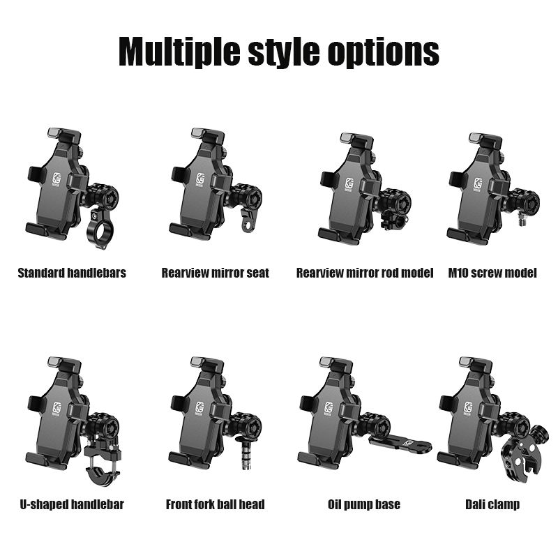 Heavy Duty Motorcycle Phone Mount with Anti-Vibration Shock Absorber - 360° Adjustable Handlebar Holder