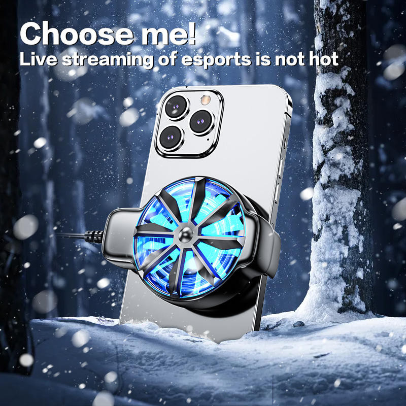 DY68 Portable Gaming Phone Cooler with RGB Light - Clip-On Phone Radiator Fan for iPhone & Android