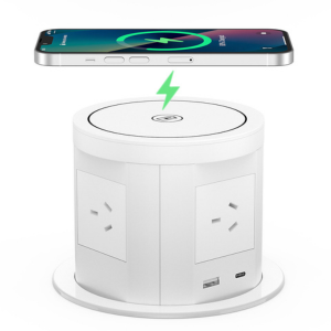 3-in-1 Wireless Charging Station with Power Outlets & USB Ports - All-in-One Desk Charger