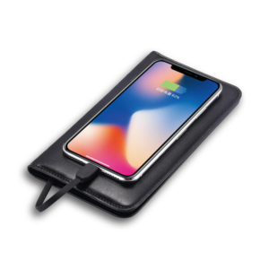 Luxury Leather Wallet Power Bank Case - Built-in Battery Charging Phone Cover