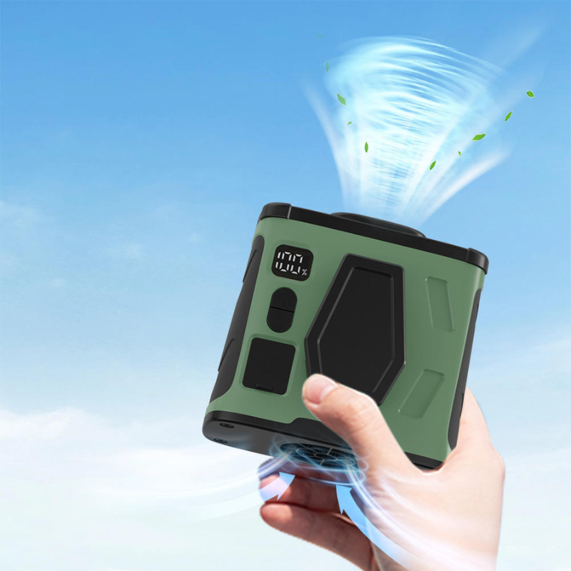 Rugged 3-in-1 Portable Power Bank with Cooling Fan, Flashlight & Digital Display