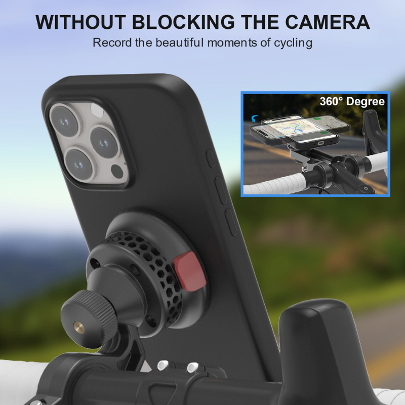 Bike Phone Case with Magnetic Mount Cutout - Anti-Slip Bicycle Phone Holder Case