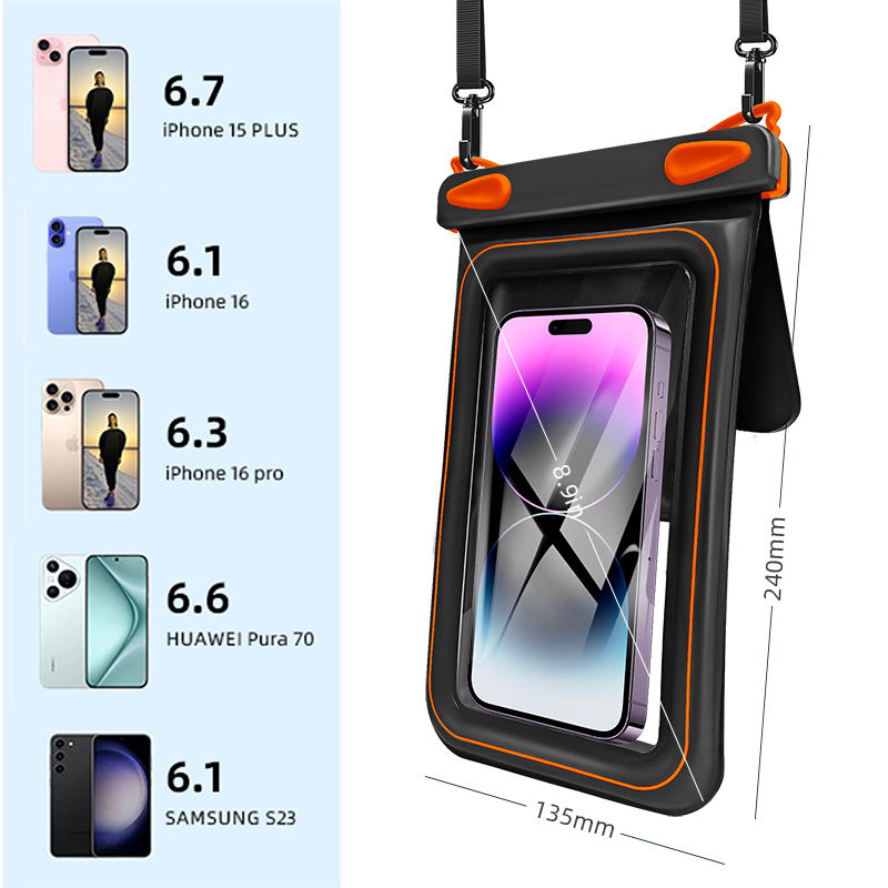 Waterproof Phone Pouch with Neck Strap - Universal IPX8 Dry Bag for Beach & Water Sports