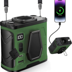 Rugged 3-in-1 Portable Power Bank with Cooling Fan, Flashlight & Digital Display
