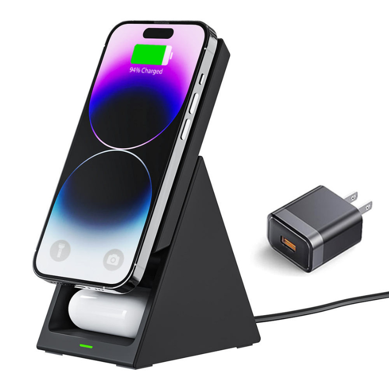 3-in-1 Magnetic Wireless Charging Stand - Fast Charger for Phone, Watch & Earbuds