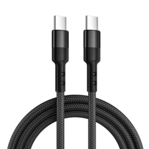 60W Nylon Braided USB-C to USB-C Fast Charging Cable 1m - 5A Super Fast Data Transfer & Power Delivery