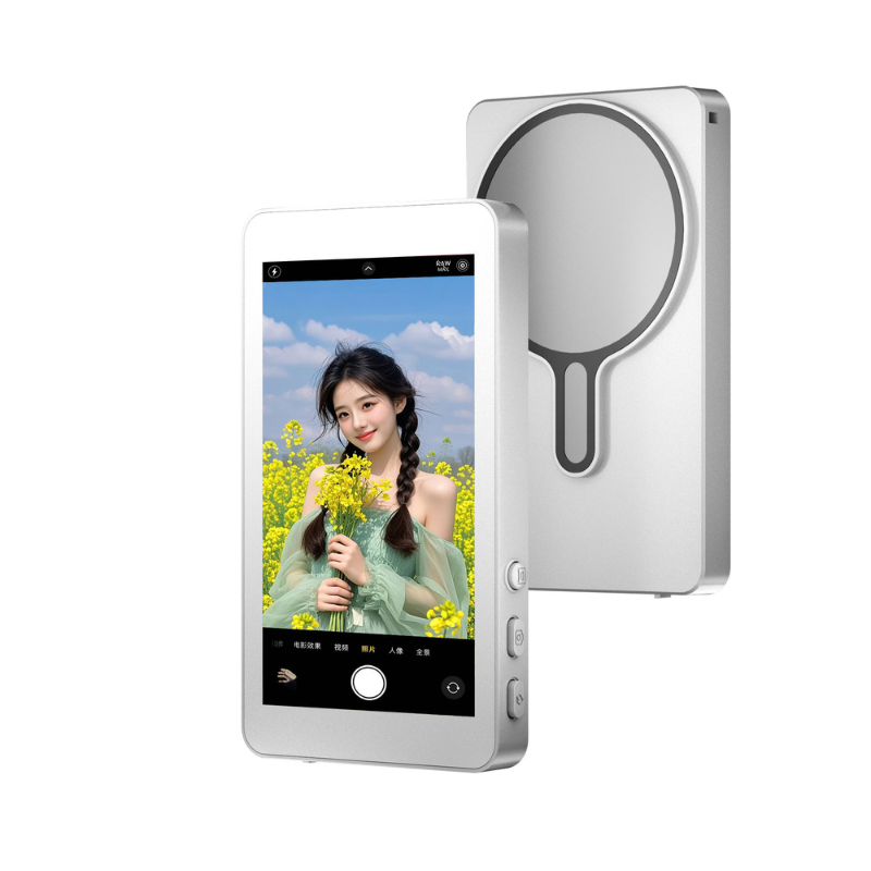 Magnetic Phone Selfie Mirror with Screen - HD Live View Makeup & Vlogging Mirror