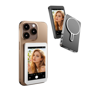 Magnetic Phone Selfie Mirror with Screen - HD Live View Makeup & Vlogging Mirror