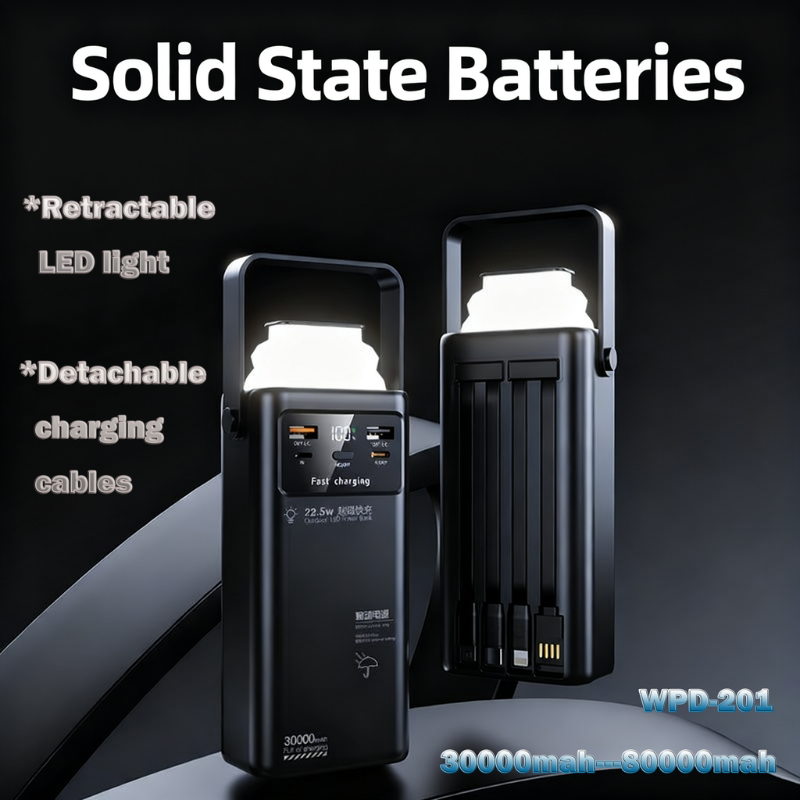 22.5W Solid State Fast Charging Power Bank - Slim Digital Display Portable Charger